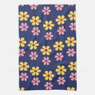 Cute big flowers tea towel