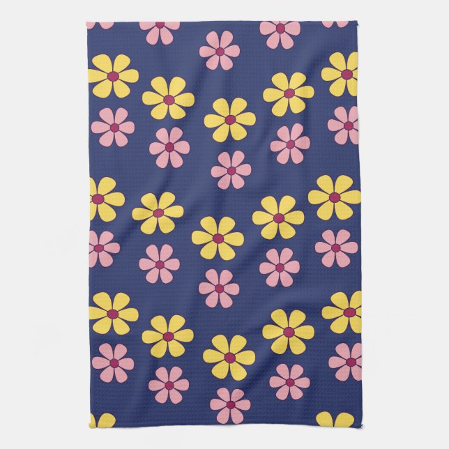 Cute big flowers tea towel (Vertical)