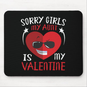 Cute Big Heart Face Sorry Girls My Aunt Is My Vale Mouse Pad