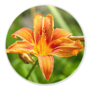 Cute big Lily flower photo Ceramic Knob