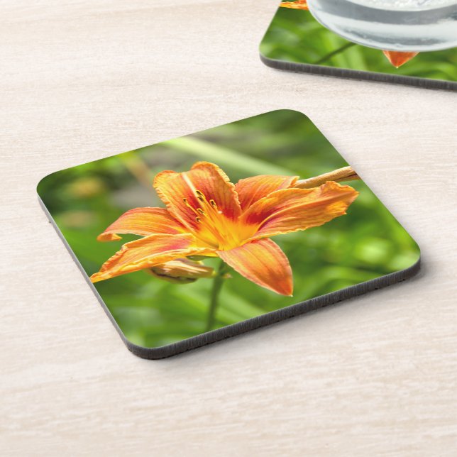 Cute big Lily flower photo Coaster (Left Side)