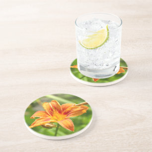 Cute big Lily flower photo Coaster