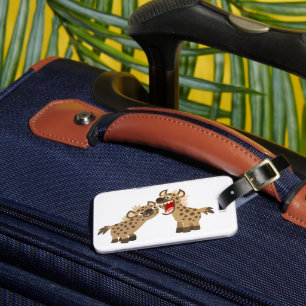 Cute Big-Teethed Cartoon Hyenas Luggage Tag