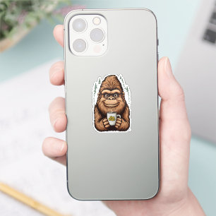 Cute Bigfoot Drinking Coffee Funny Sasquatch