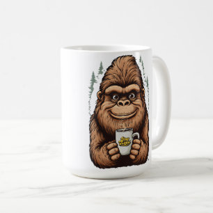 Cute Bigfoot Drinking Coffee  Funny Sasquatch  Coffee Mug