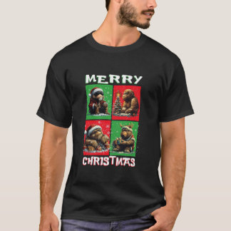 Cute Bigfoot Santa Animals Lover Merry Christmas T T-Shirt
