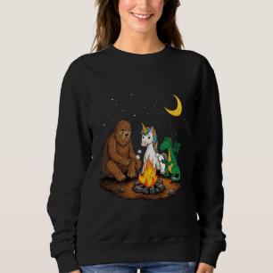 Cute Bigfoot Unicorn Dragon Campfire Camping Sweatshirt