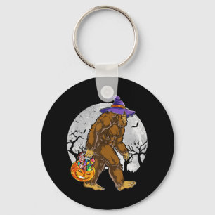 Cute Bigfoot Witch Pumpkin Halloween Girls Sasquat Key Ring