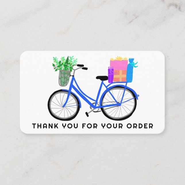 Cute Bike Gifts Customer Order Thank You QR Code  Business Card (Front)
