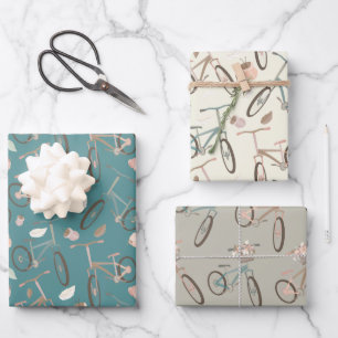 cute Bike lovers tiled pattern Wrapping Paper Sheet
