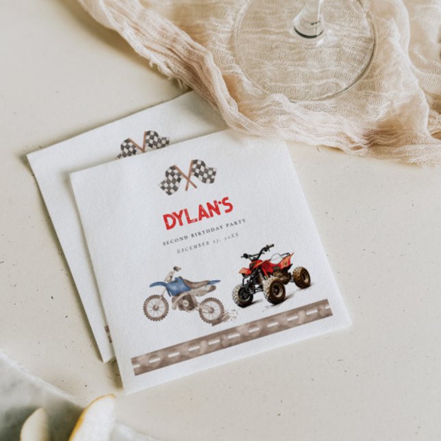Cute Bikes Combined Theme Birthday Napkin (Creator Uploaded)