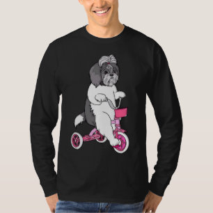 Cute Biking Shih Tzu Dog Biker Shih Tzu Dog Owner T-Shirt
