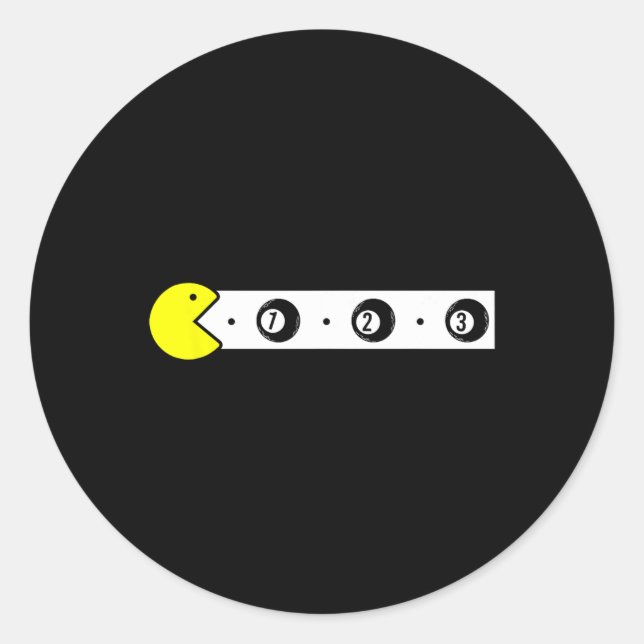 Cute Billiards  Classic Round Sticker (Front)