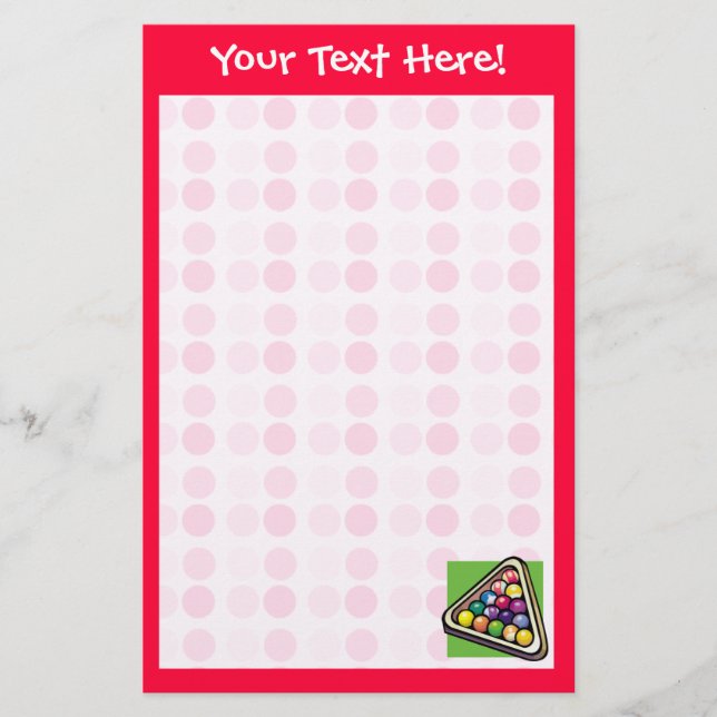 Cute Billiards Stationery (Front)