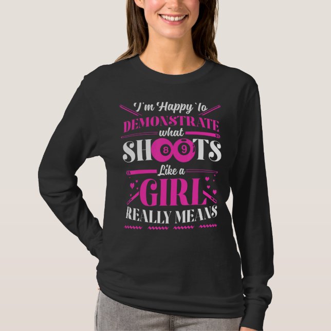 Cute Billiards Women    For Girl Pool Player T-Shirt (Front)