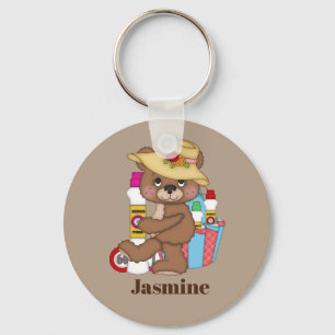 Cute Bingo bear add name keychain
