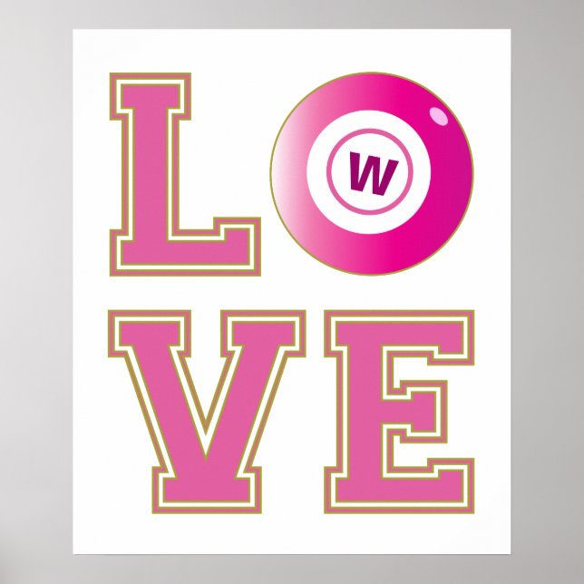 Cute Bingo Lover Add Your Initial Poster (Front)