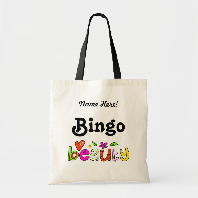 Cute Bingo Personalise Name Prize Player Bag (Front)