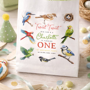 Cute Bird 1st Birthday Party Favour Bags