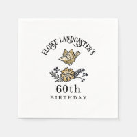 Cute Bird and Flowers Personalised Birthday