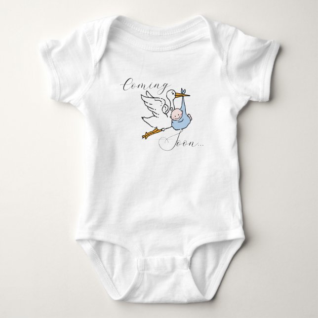Cute Bird & Baby Scripted Coming Soon  Baby Bodysuit (Front)