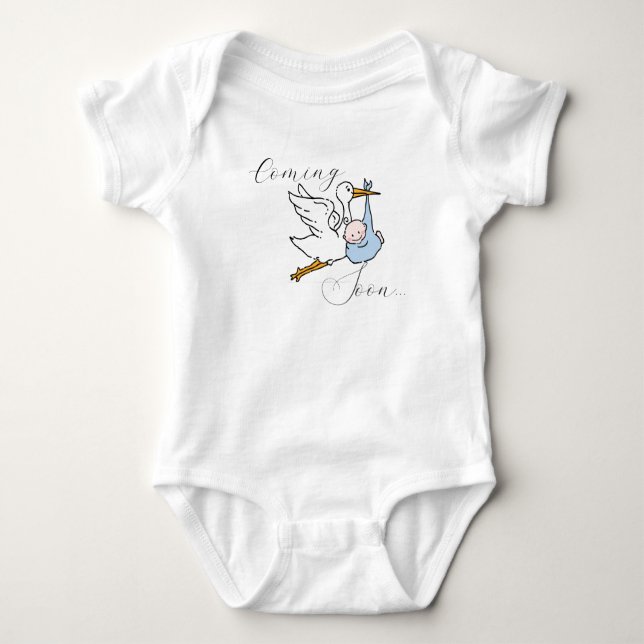 Cute Bird & Baby Scripted Coming Soon  Bodysuit (Front)