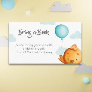Cute Bird Balloon Bring a Book Enclosure Card
