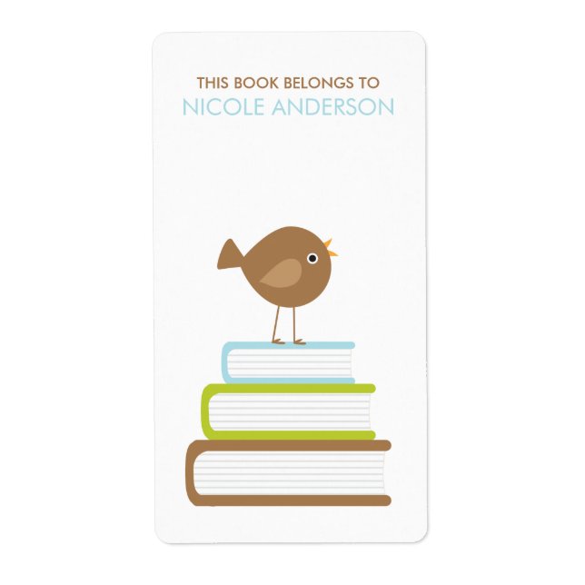 Cute Bird Bookplates Labels (Front)