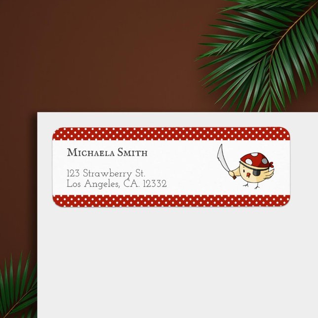 Cute Bird Captain Pirate Themed Personalised (Creator Uploaded)