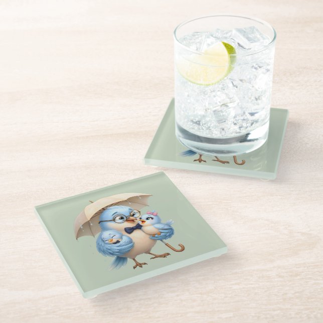 Cute Bird Coaster For Coffee Cup (Angled)