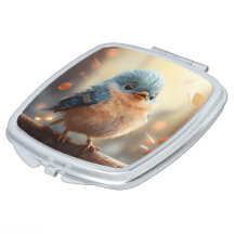 Cute bird compact mirror