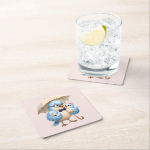 Cute Bird Family Paper Coaster