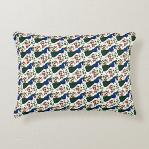 Cute Bird Floral Pattern   Colourful Blue Bird wit Decorative Cushion