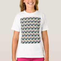 Cute Bird Floral Pattern | Colourful Blue Bird wit