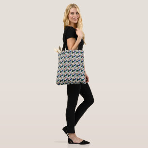 Cute Bird Floral Pattern Colourful Blue Bird wit Tote Bag