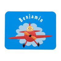 Cute bird flying red aeroplane cartoon illustratio