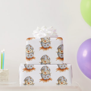Cute Bird Hatching Baby Shower Wrapping Paper