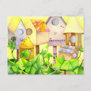 Cute Bird House New Home Announcement Postcard