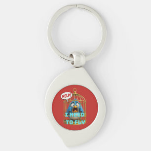 Cute Bird in a Cage Freedom & Animal  Key Ring