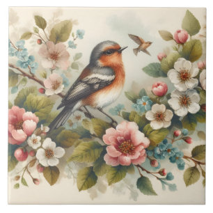Cute bird lovers crafting home business  tile