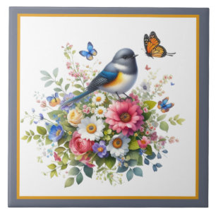 Cute bird lovers kitchen crafting business  tile