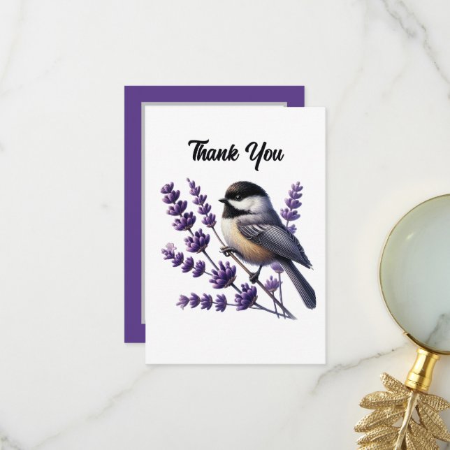 Cute bird lovers thank you  card (Front/Back In Situ)