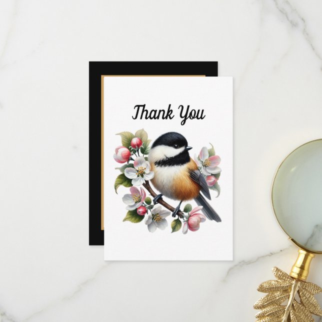 Cute bird lovers thank you  card (Front/Back In Situ)