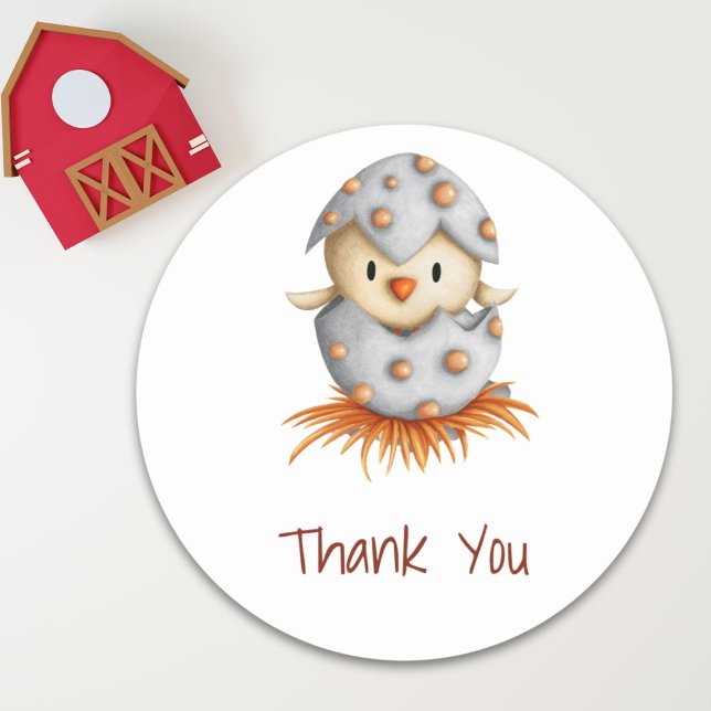 Cute Bird Nest Thank You  Classic Round Sticker (Creator Uploaded)