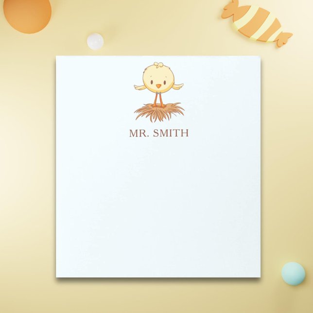 Cute Bird Nesting Bow Tie Personalised Notepad (Creator Uploaded)
