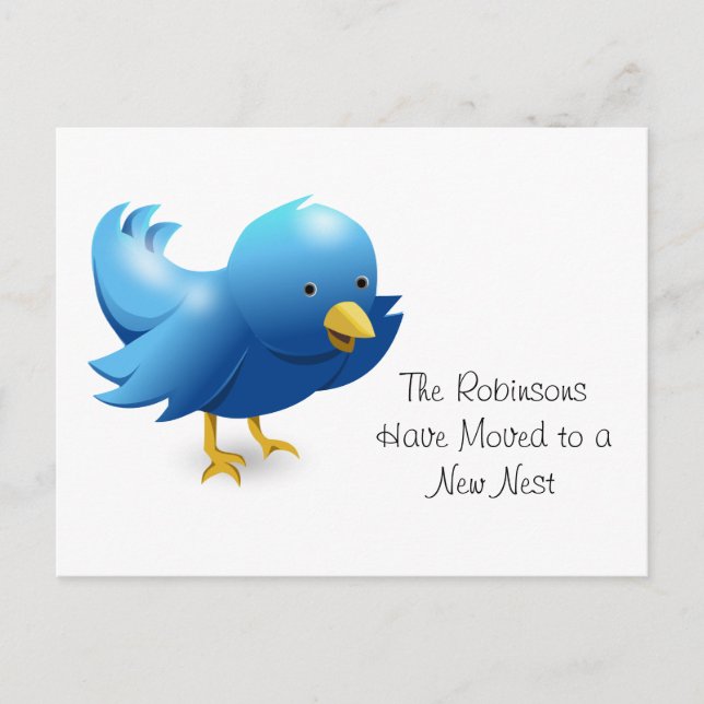 Cute Bird New Nest Announcement Postcard (Front)