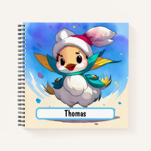 Cute Bird Notebook With Customisable With Nametag