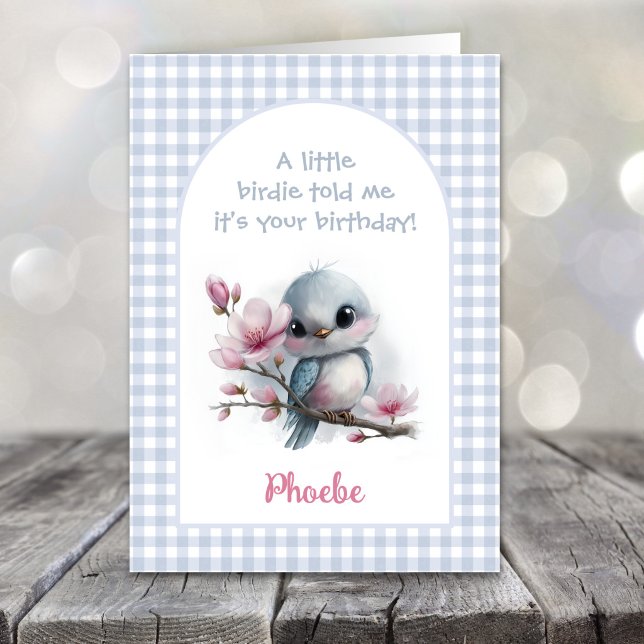 Cute Bird on a Branch Birthday Card (Creator Uploaded)