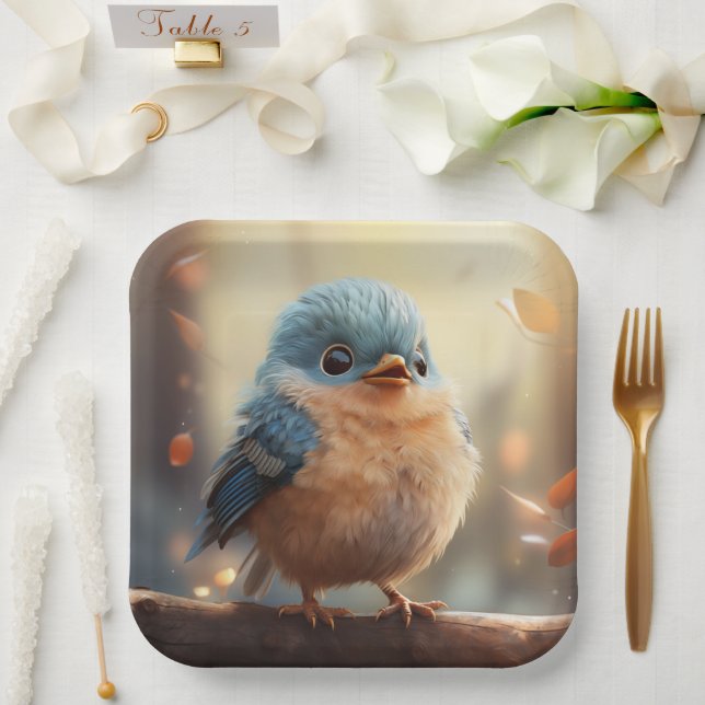 Cute bird paper plate (Wedding)