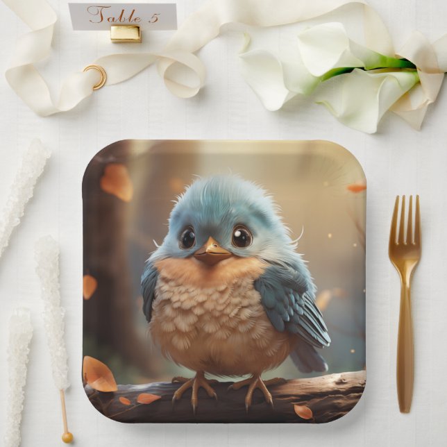 Cute bird paper plate (Wedding)